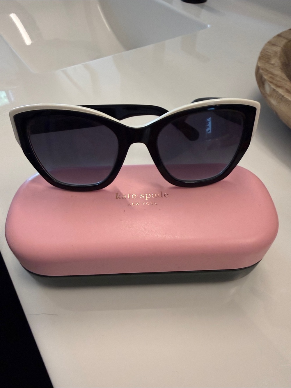 kate spade Black & White Cat Eye Sunglasses